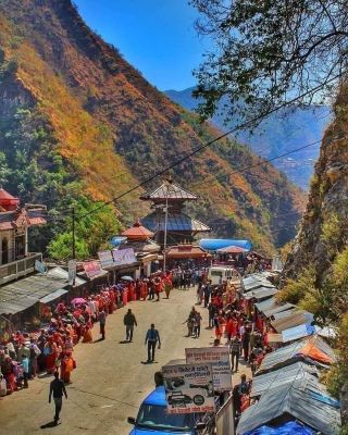 Devotees gathered at Muktinath Temple, Nepal